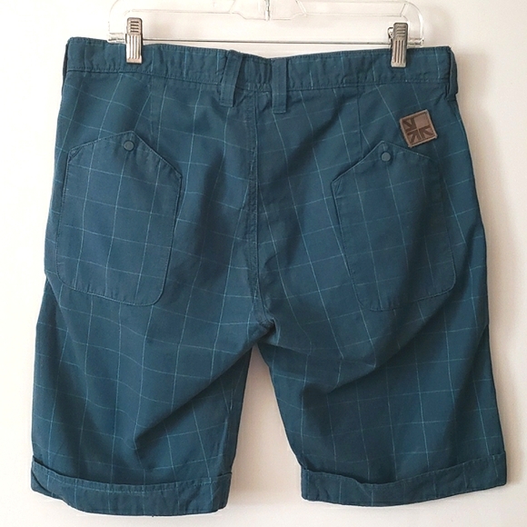 Skunkfunk Frantxoa 100% Cotton Blue/Green Shorts Size 34 - Picture 4 of 14